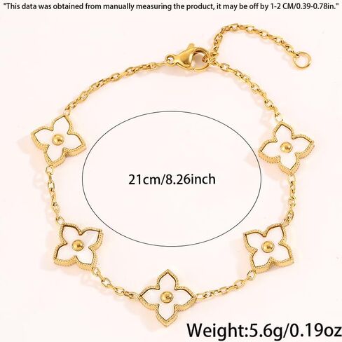 Trendy Four Leaf Clover Bracelet Good Luck Jewelry for Women, Romantic Gifts for Women, Unique Gifts for Birthday, Christmas, Valentine’s Day in Saudi Arabia