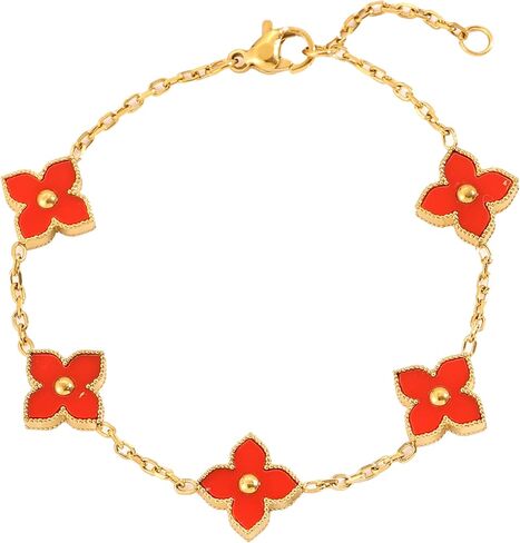 Trendy Four Leaf Clover Bracelet Good Luck Jewelry for Women, Romantic Gifts for Women, Unique Gifts for Birthday, Christmas, Valentine’s Day in Saudi Arabia