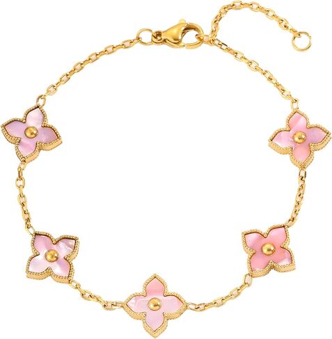 Trendy Four Leaf Clover Bracelet Good Luck Jewelry for Women, Romantic Gifts for Women, Unique Gifts for Birthday, Christmas, Valentine’s Day in Saudi Arabia