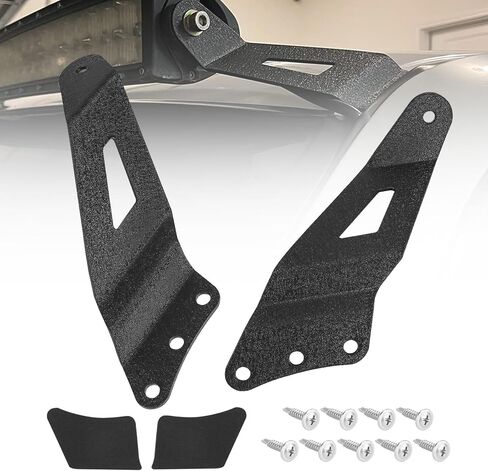 الجزء العلوي من الزجاج الأمامي ضوء الجبل 50 بوصة قوس LED LED LED منحني متوافق مع Chevy Silverado Suburban Avalanche Tahoe & GMC Yukon Sierra 07-13 ، معدن ، طلاء مسحوق أسود in Saudi Arabia