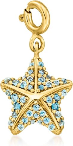 Ross-Simons 0.30 ct. t.w. Swiss and London Blue Topaz Starfish Charm in 18kt Gold Over Sterling in Saudi Arabia
