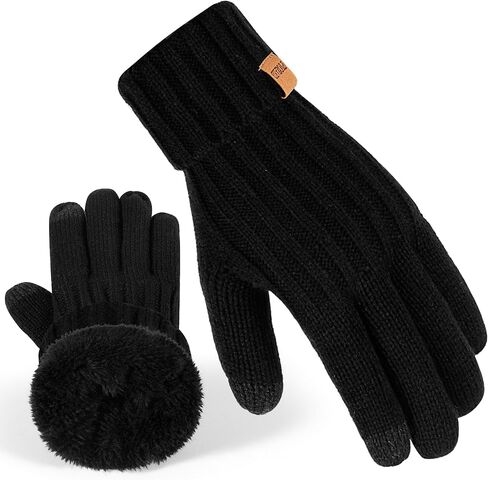Women's Winter Warm Ribbed Knit Gloves - Thermal Warmth, Super Soft Acrylic in Cold Weather in Saudi Arabia