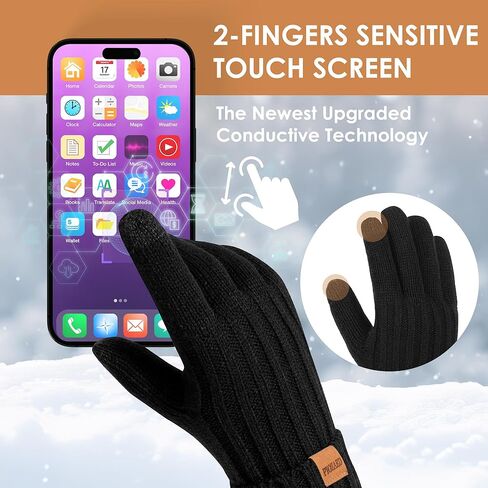 Women's Winter Warm Ribbed Knit Gloves - Thermal Warmth, Super Soft Acrylic in Cold Weather in Saudi Arabia