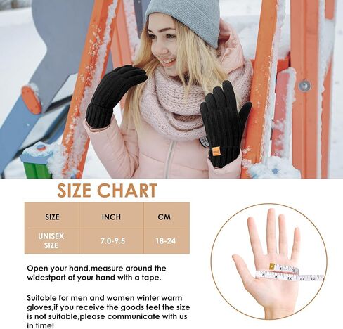 Women's Winter Warm Ribbed Knit Gloves - Thermal Warmth, Super Soft Acrylic in Cold Weather in Saudi Arabia