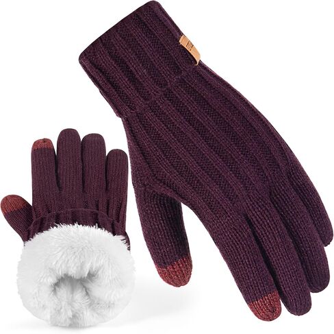Women's Winter Warm Ribbed Knit Gloves - Thermal Warmth, Super Soft Acrylic in Cold Weather in Saudi Arabia