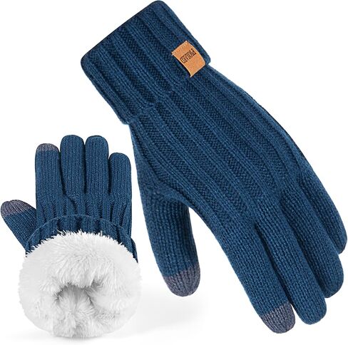 Women's Winter Warm Ribbed Knit Gloves - Thermal Warmth, Super Soft Acrylic in Cold Weather in Saudi Arabia