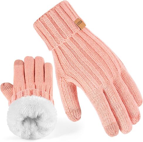 Women's Winter Warm Ribbed Knit Gloves - Thermal Warmth, Super Soft Acrylic in Cold Weather in Saudi Arabia