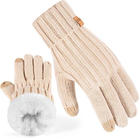 Women's Winter Warm Ribbed Knit Gloves - Thermal Warmth, Super Soft Acrylic in Cold Weather in Saudi Arabia