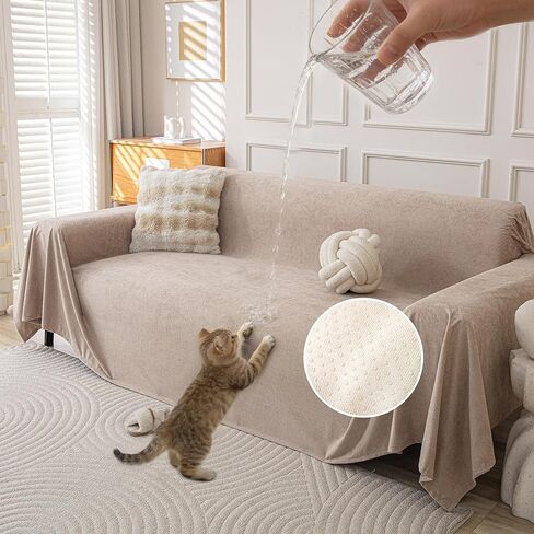 Waterproof Non Slip Armchair Couch Cover, Cat-Scratch Resistant Single Sofa Couch Covers for Dogs 1 Cushion, Accent Chair Couch Protectors Slipcovers, Couch Cover Blanket Throws,71" x 91",Grey in Saudi Arabia