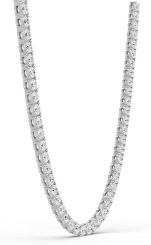 Diamond2Deal 14K White Gold Lab-Grown Diamond Tennis Straight Line Necklace 16 inch (10 Carat, E-F Color, VS1 Clarity) in Saudi Arabia