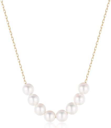 KOKO PEARL JEWELRY] قلادة قلادة لؤلؤ أكويا يابانية الصنع للنساء، لؤلؤ حقيقي مع ذهب صلب عيار 10 قيراط، قلادة سلسلة ذات طبقات، أنماط متعددة، هدية مجوهرات يومية مثالية nc5type in Kuwait