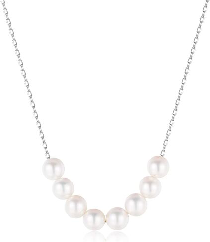 KOKO PEARL JEWELRY] قلادة قلادة لؤلؤ أكويا يابانية الصنع للنساء، لؤلؤ حقيقي مع ذهب صلب عيار 10 قيراط، قلادة سلسلة ذات طبقات، أنماط متعددة، هدية مجوهرات يومية مثالية nc5type in Kuwait