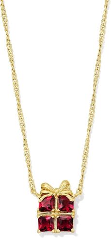 Kendra Scott Present Short Pendant Necklace, Red Crystal, 14k Gold-Plated Brass, Fashion Jewelry for Women in Saudi Arabia