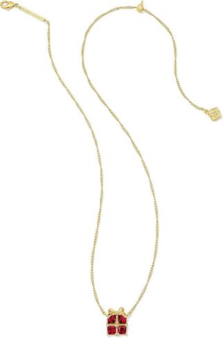 Kendra Scott Present Short Pendant Necklace, Red Crystal, 14k Gold-Plated Brass, Fashion Jewelry for Women in Saudi Arabia