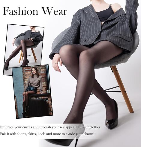 Lusofie High Waisted Tights for Women - Back Seam Sheer to Waist Pantyhose Control Top, Comfortable Stretch Black Pantyhose (Sexy & Elegant, Plus Size XL-XXL) in Kuwait