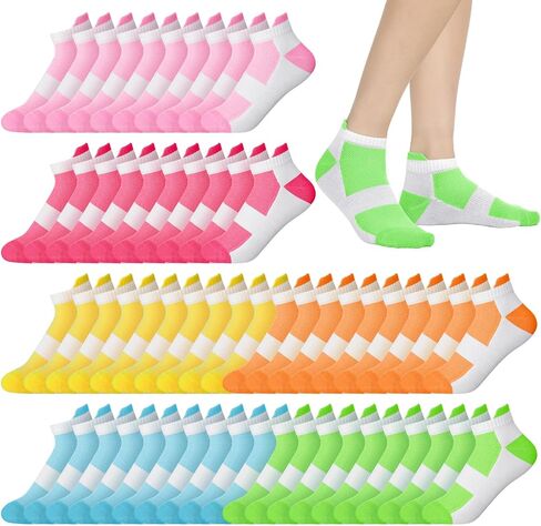 30 Pairs Ankle Socks for Women Cotton Low Cut Tab Socks Women No Show Athletic Sock Breathable Lightweight Colorful Sock for Running Casual Size 9-12 in Kuwait