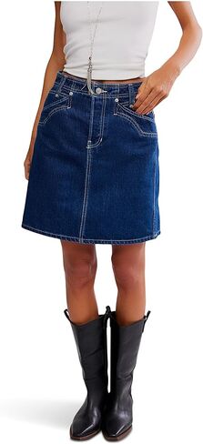 Free People Womens We The Free Suzy Denim Midi Skirt in Saudi Arabia