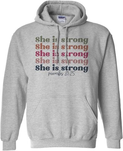 سترة بقلنسوة من She is Strong Proverbs 31:25 من الكتاب المقدس للجنسين in Kuwait