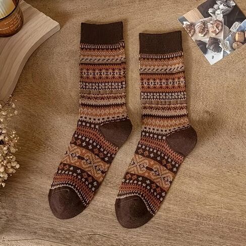 7 Pairs Wool Socks for Women - Winter Thick Boot Cozy Crew Vintage Soft Calf Knit Warm Socks Gifts in Saudi Arabia