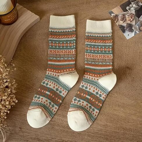 7 Pairs Wool Socks for Women - Winter Thick Boot Cozy Crew Vintage Soft Calf Knit Warm Socks Gifts in Saudi Arabia