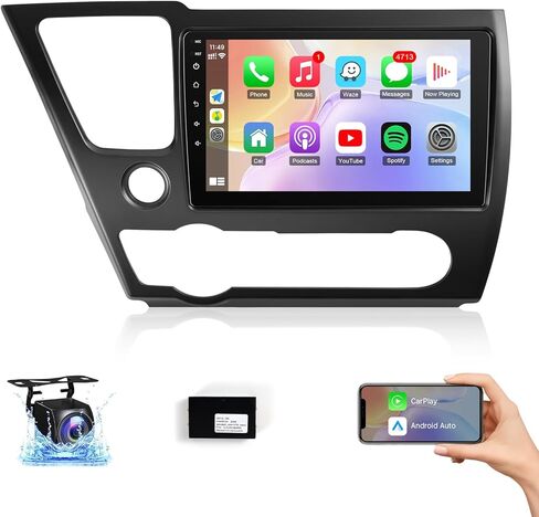 Radio for Honda Accord 8th 2008 2008 2010 2011 2012 2013 with Wireless Carplay & Android Auto ، 10.1 inch touch screen car Stereo with GPS Mavigation WiFi Blutooth camera swc swc in Kuwait
