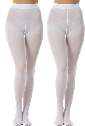 QUEEN BABY 2 Pairs 40D Solid Color Semi Opaque Tights for Women's, Ultra Soft Microfiber Semi-Sheer Pantyhose in Saudi Arabia
