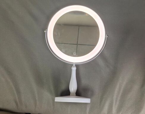 11.8" Extra Large Lighted Makeup Mirror, 1X/10X, 2-Sided Magnifying Mirror with 96 LEDs, 3 Color Dimmable Lights, 360° Swivel, LED Vanity Mirror, White - Great Gift Gold in Kuwait