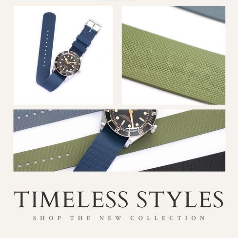 Fluoro Rubber Band Hook And Loop Canvas Texture Straps For Tudor Watches, Durable Single Pass One-Piece Replacement Watch Band Strap For Men & Women in Saudi Arabia