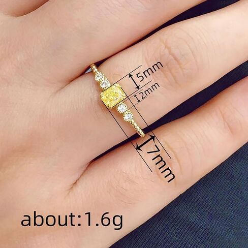 1pc Square Geometric Zirconia Inlaid Shiny Rings for Women Exquisite Light Luxury Rings Ladies Fine Jewelry Daily Life Dating Decor For Prom Party in Saudi Arabia