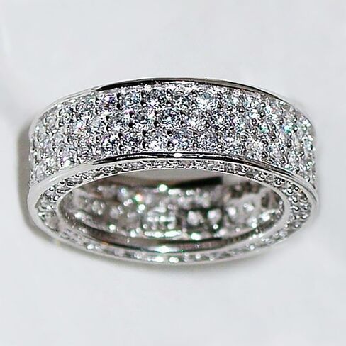 1pc Exquisite Gypsophila Multi-row Zirconia Inlaid Rings for Women Fine Jewelry Daily Life Dating Decor For Prom Party in Saudi Arabia