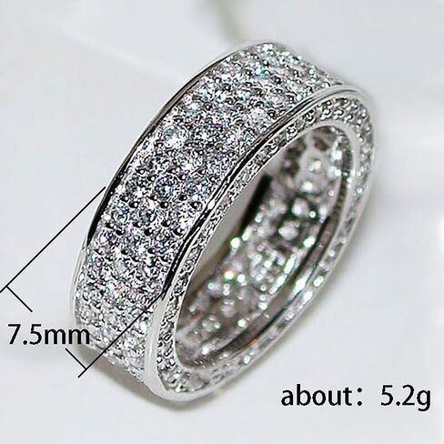 1pc Exquisite Gypsophila Multi-row Zirconia Inlaid Rings for Women Fine Jewelry Daily Life Dating Decor For Prom Party in Saudi Arabia