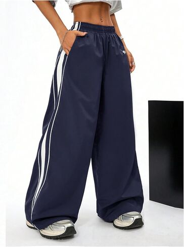 SOLY HUX Women's Baggy Sweatpants Casual Sports Wide Leg Parachute Hip Hop Pants Streetwear in Saudi Arabia