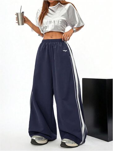 SOLY HUX Women's Baggy Sweatpants Casual Sports Wide Leg Parachute Hip Hop Pants Streetwear in Saudi Arabia
