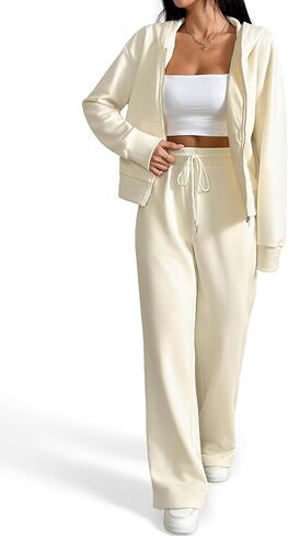 Fall Outfits for Women Oversized Zip up Hoodie Sweatshirt Jogger Sweatpants 2 Piece Sweatsuits Lounge Sets in Saudi Arabia
