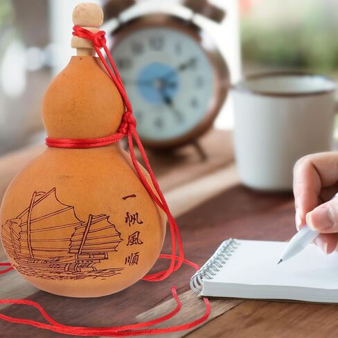 قرع النبيذ الطبيعي من DOITOOL، زجاجة مياه محمولة في الهواء الطلق مع سدادة زينة فنغ شوي هو لو الصينية، ماء، نبيذ، قرع طبي (طول 6.6 بوصة) in Saudi Arabia