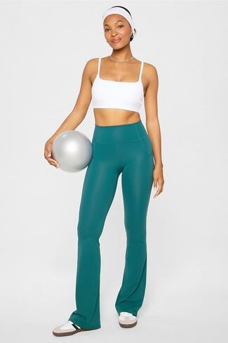 Fabletics Women's Oasis PureLuxe High-Waisted Pocketed Kick Flare, M/Regular, Green Abyss in Saudi Arabia