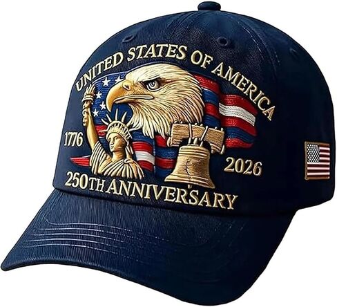 United States 250th Anniversary Cap, Adjustable Retro Embroidered Hat, Patriotic Baseball Cap for Men Women Gifts in Saudi Arabia