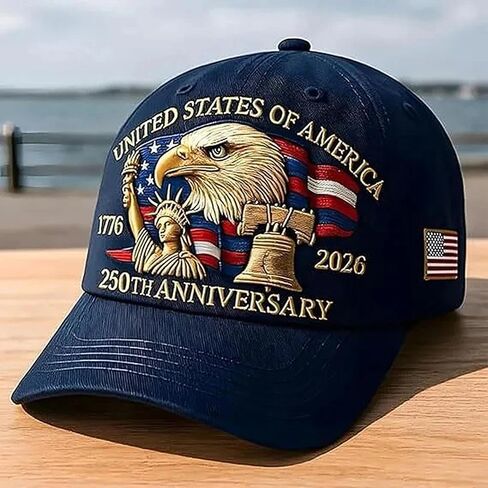 United States 250th Anniversary Cap, Adjustable Retro Embroidered Hat, Patriotic Baseball Cap for Men Women Gifts in Saudi Arabia