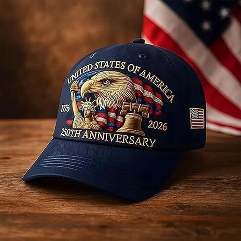United States 250th Anniversary Cap, Adjustable Retro Embroidered Hat, Patriotic Baseball Cap for Men Women Gifts in Saudi Arabia