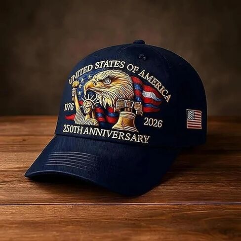 United States 250th Anniversary Cap, Adjustable Retro Embroidered Hat, Patriotic Baseball Cap for Men Women Gifts in Saudi Arabia