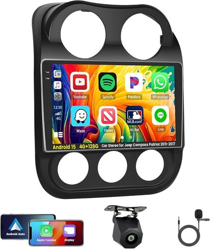 [2+64GB] Inefala for Jeep Compass Patriot 2011-2017 Android Car Radio Stereo with Wireless CarPlay Android Auto, 10.1 Inch HD Touchscreen Head Unit with GPS WiFi Bluetooth FM/RDS SWC Backup Camera MIC in Saudi Arabia