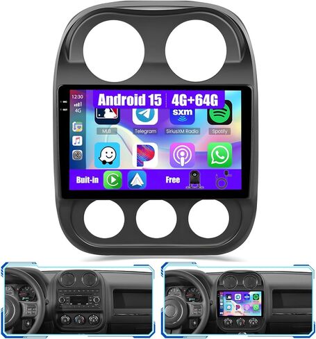 [2+64GB] Inefala for Jeep Compass Patriot 2011-2017 Android Car Radio Stereo with Wireless CarPlay Android Auto, 10.1 Inch HD Touchscreen Head Unit with GPS WiFi Bluetooth FM/RDS SWC Backup Camera MIC in Saudi Arabia