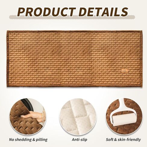 Couch Covers for Dogs Washable, Velvet Dog Couch Cover Protector, Fuzzy Plush Pet Sofa Cover for 2-3 Cushion Couch, Sofa Covers for Pets(1PC,Dark Brown,27.6"x70.9",2-3 Seater Sofa Pad Cover) in Kuwait