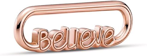 Pandora Styling Believe Word Link Bracelet Charm Me Bracelets - Stunning Women's Jewelry - Gift for Women - Made Rose in Saudi Arabia