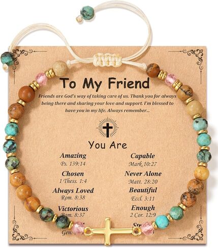 Christian Cross Bracelet for Women, Stocking Stuffers for Women, Confirmation Baptism Gifts, Unique Gift for Friends Mom Wife Aunt Sister in Christ on Birthday Christmas Valentine's Day in Saudi Arabia