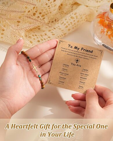 Christian Cross Bracelet for Women, Stocking Stuffers for Women, Confirmation Baptism Gifts, Unique Gift for Friends Mom Wife Aunt Sister in Christ on Birthday Christmas Valentine's Day in Saudi Arabia