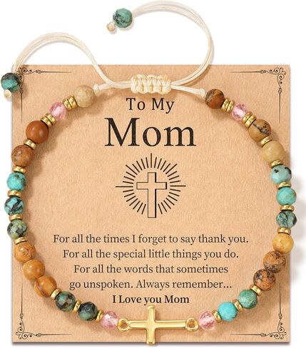 Christian Cross Bracelet for Women, Stocking Stuffers for Women, Confirmation Baptism Gifts, Unique Gift for Friends Mom Wife Aunt Sister in Christ on Birthday Christmas Valentine's Day in Saudi Arabia