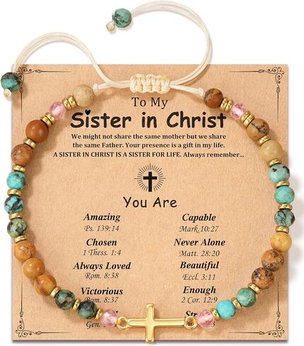 Christian Cross Bracelet for Women, Stocking Stuffers for Women, Confirmation Baptism Gifts, Unique Gift for Friends Mom Wife Aunt Sister in Christ on Birthday Christmas Valentine's Day in Saudi Arabia