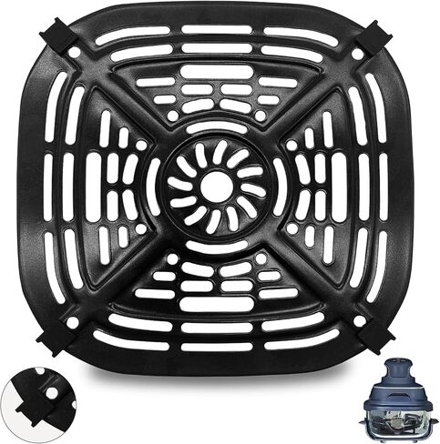 Air fryer Accessories for Ninja AF080 2QT Mini Air Fryer, 5.6'' * 5.6'' Square Food Grade Non-stick Air Fryer Grill Pan Grill Plate Crisper Plate Replacement Parts Tray Rack, Dishwasher Safe in Kuwait