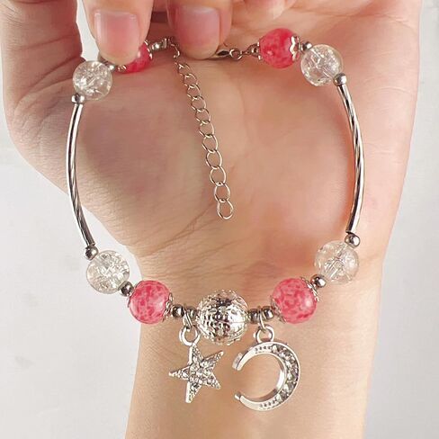 Lucky Bracelet for Women & Men, Cute Retro Synthetic Agate Beaded Jewelry, A Thoughtful Gift for Loved Ones in Saudi Arabia